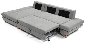 Ágyazható, balos elrendezésű L-alakú kárpitozott sarokülőgarnitúra AVESTA, szürke, tárolóval