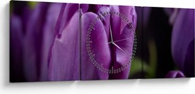 Tulipán vírág képe (órával) (90x30 cm)
