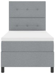 Box Spring Ágy Matrac Világosszürke 80x200 cm Szövet