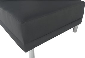 Kinyitható kanapé, szürke-fekete szövet, balos, LAUREL