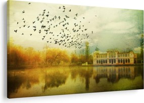 A festett táj képe lakóhelyel (90x60 cm)