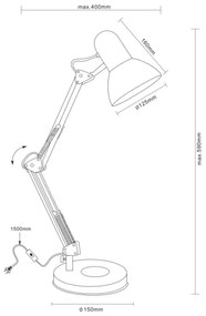 GLOBO 24880 - FAMOUS asztali lámpa 1xE27/40W