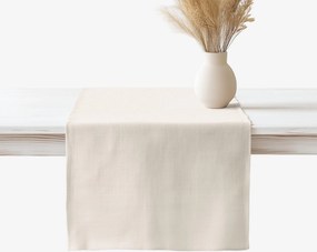 Goldea lenvászon keveréket tartalmazó asztali futó - elefántcsont 35x140 cm