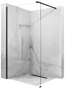 Rea AERO, zuhany paraván WALK IN, 1 lapos, 120 x 195 cm, matt fekete-átlátszó, REA-K6599