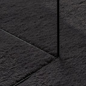 Területi Szőnyeg Fekete 140x200 cm Polyester Csúszásmentes