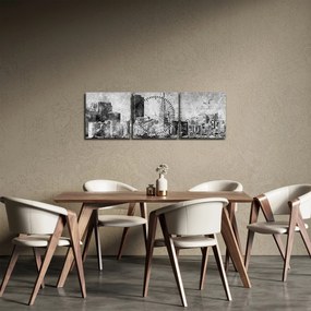 Kép - Kávé művészeti város (órával) (90x30 cm)