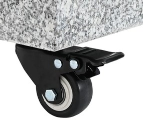 Gurulós napernyő alap Ø38/48mm-es oszlopokhoz Szürke Gránit 25 kg Téglalap