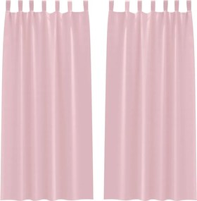 vidaXL Fekete Függöny Gyűrűkkel 2 pcs Babarózsaszín 245 x 140 cm