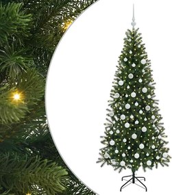 vidaXL Mű karácsonyfa 300 LED-del állvánnyal Zöld 180 cm PE és PVC