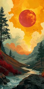 Poszter 50x100cm Vad folyĂł Alkonyat