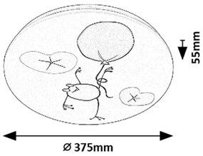 Rabalux 71069 - LED gyermek mennyezeti lámpa FROGGO LED/24W/230V 3000K