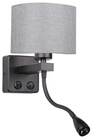 LED flexibilis lámpa POLO 1xE27/40W+LED/2W 230V fekete