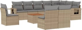 vidaXL 11részes vegyes bézs polyrattan kerti ülőgarnitúra párnákkal