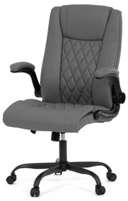 Scaun pivotant de birou cu tapițerie din piele ecologică gri KA-Y344