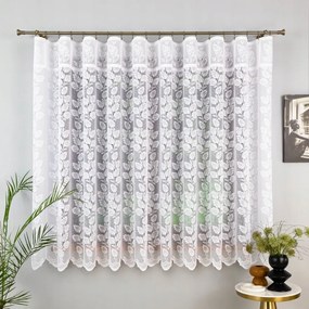 Kész Függöny Szürke Csíkkal Az Alján, Jacquard Vasalás Nélkül 400x155