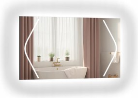 Sofia homokfúvott téglalap alakú tükör Led háttérvilágítással 70x140