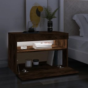 2 db barna tölgyszínű TV-szekrény LED-ekkel 60 x 35 x 40 cm