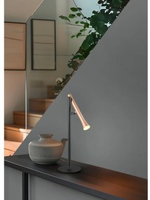 Fekete-aranyszínű LED asztali lámpa fém búrával (magasság 53 cm) Fiato – Trio