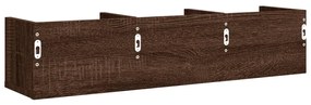 2 db barna tölgyszínű szerelt fa faliszekrény 75x18x16,5 cm