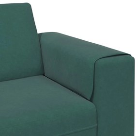 Kanapé Szett 3 pcs Sötétzöld Bársony