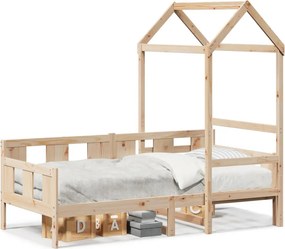 vidaXL tömör fenyőfa kanapéágy tetővel 80 x 200 cm