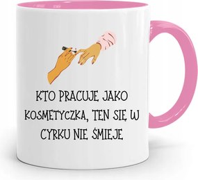 Rózsaszín Bögre Kozmetikusnak Cirkuszban Nem Nyomtatott Fényképpel