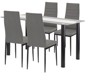 Denton 4+1 étkező garnitúra szürke-fekete