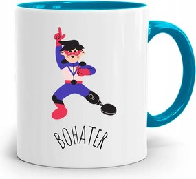 Kék Bögre Gyerekeknek Szuperhős +név nyomott mintával