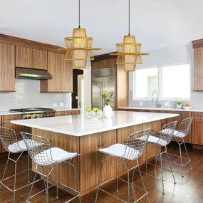 Immax 08254L - Csillár zsinóron PINCHOS 1xE27/40W/230V átm. 45 cm bambusz