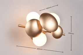 Fehér-aranyszínű fali lámpa Bubble – Trio Select