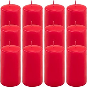Gyertya készlet 11,5 cm Ø 6 cm 12 db piros