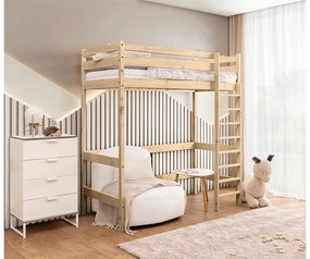 Samio galériás gyerekágy 80x180 cm - fenyőfa