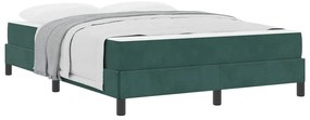 Boxspring ágy matraccal Sötétzöld 160 x 200 cm Bársony
