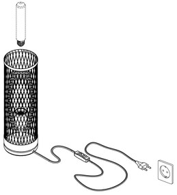 Eglo 43536 - Asztali lámpa REDCLIFFE 1xE27/40W/230V