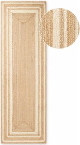 Krémszínű-natúr színű kétoldalas-kézi szövésű juta futószőnyeg 70x200 cm Jutta – Hanse Home