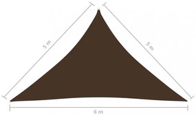 barna háromszögű oxford-szövet napvitorla 5x5x6 m