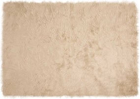 vidaXL Műgyapjú Szőnyeg Tafalla Bézs 140 x 200 cm Poliészter