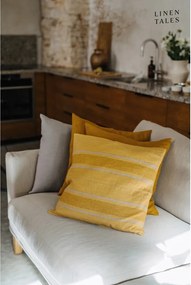 Len párnahuzat 40x40 cm Amber Bronze Stripes – Linen Tales