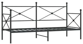 fekete acél kanapéágy matrac nélkül 75 x 190 cm