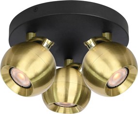 Italux modern spot lámpa lafin fekete arany itxspl-45379-3r-bkgd