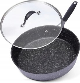 Gránit Serpenyő Tapadásmentes Fedéllel Indukciós Mély Gázhoz