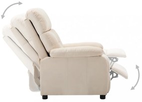 krémszínű szövet dönthető fotel