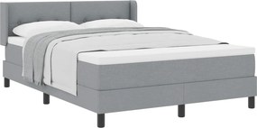 vidaXL Boxrugós ágy matracmal Világosszürke 190 x 140 cm Poliészter