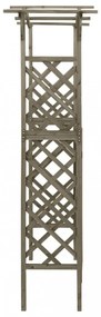 szürke tömör fenyőfa pergola kapuval 116 x 40 x 204 cm