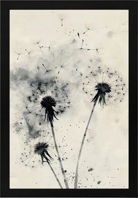 Poszter Keret Fa Grafika Természet Növényzet Virágok Pitypang 40x60