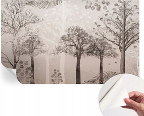 Öntapadós tapéta Divatos 3D fali ragasztóval Finom fák 416x254 cm