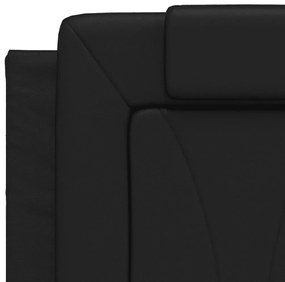 fekete műbőr ágykeret Viana matrac nélkül 140 x 190 cm