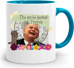 Kék Vicces Bögre Jaroslaw Kaczynski fényképes nyomattal