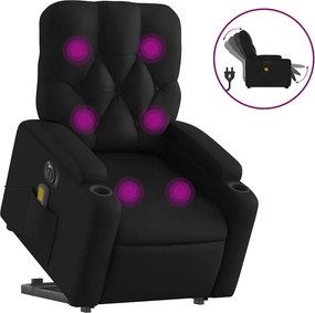 vidaXL elektromos fekete műbőr felállást segítő dönthető masszázsfotel