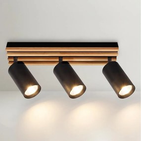 Brilagi - SELE WOOD spotlámpa 3xGU10/30W/230V fekete/fa